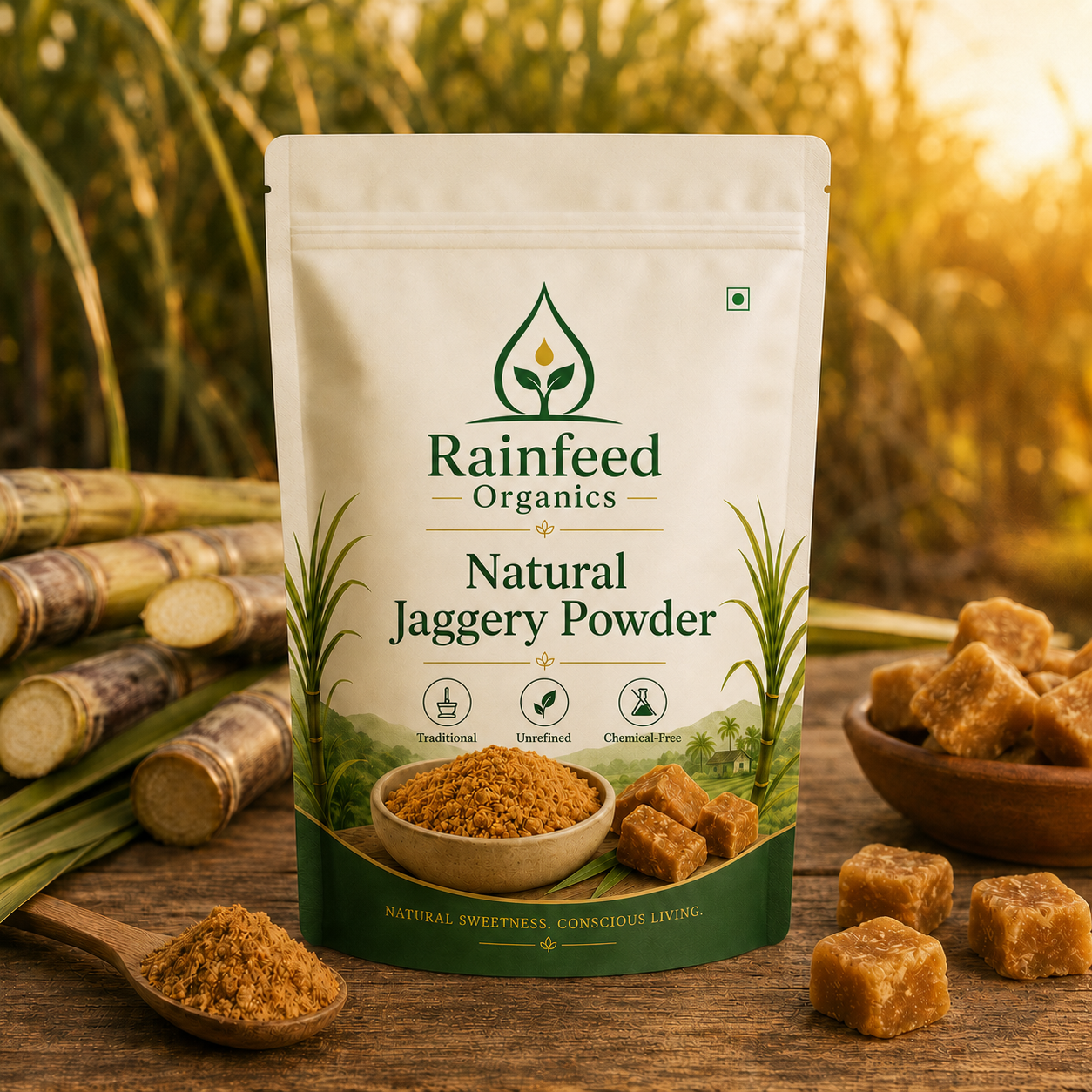 Rainfeed Organics Natural Jaggery Powder