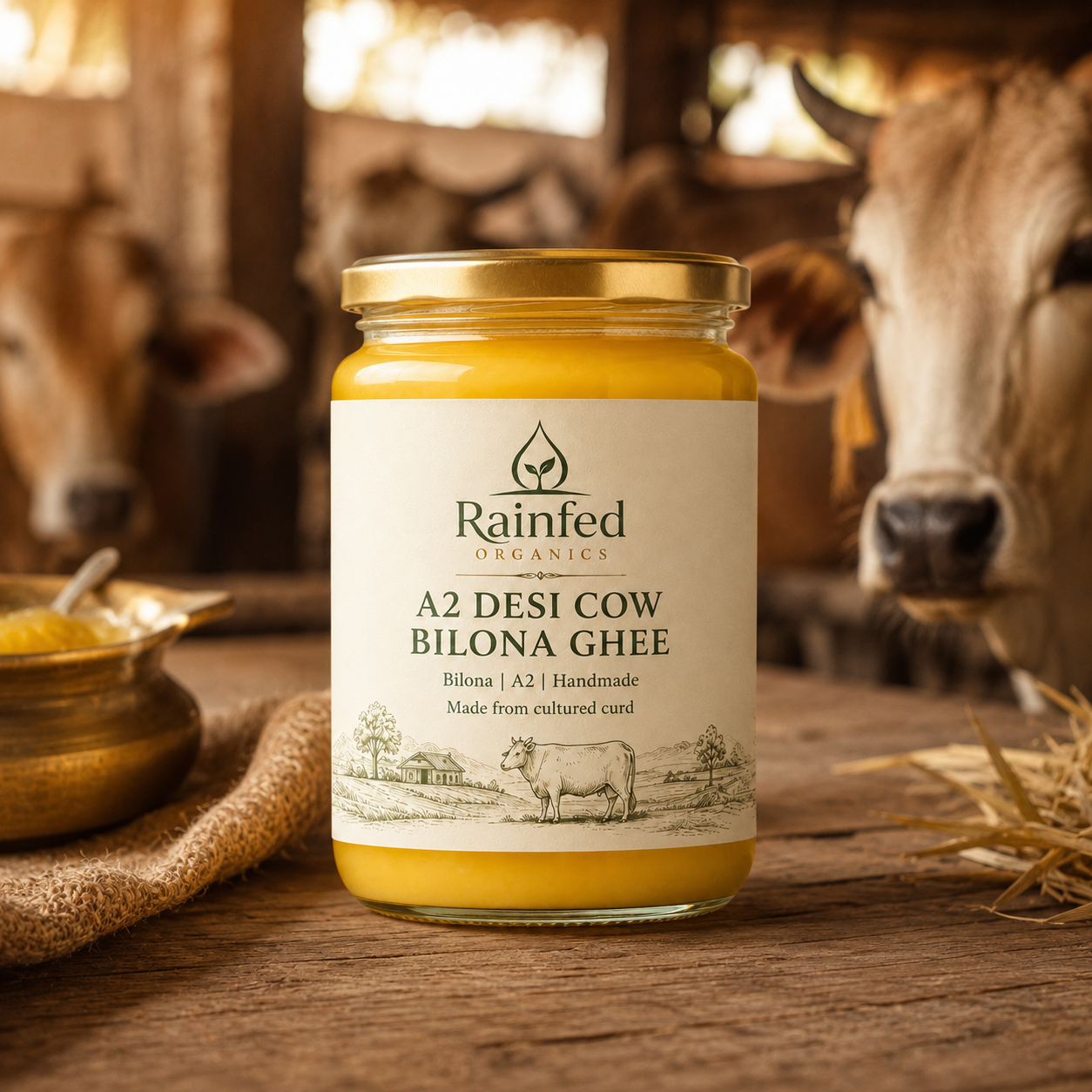 Rainfed Organics A2 Desi Cow Bilona Ghee
